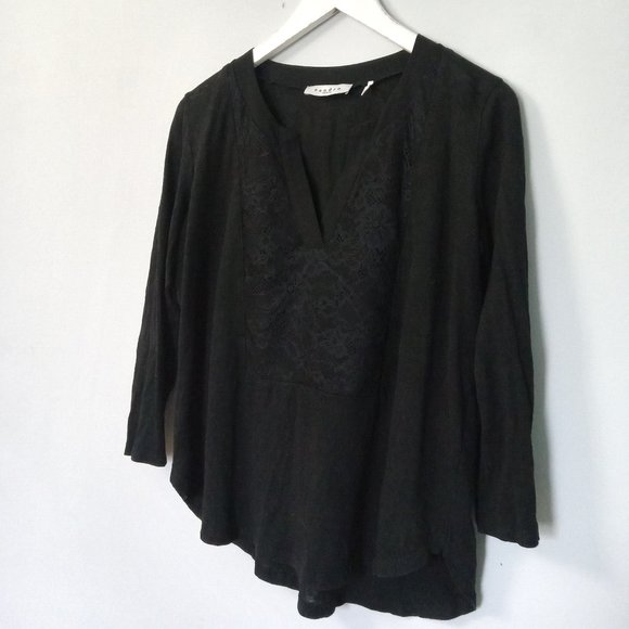 SANDRO // Lace Front Shirt - Picture 1 of 9